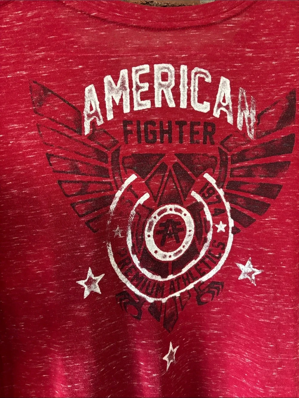 American Fighter Red Short-Sleeve Graphic Tee with White Print Men’s XXL 2XL
